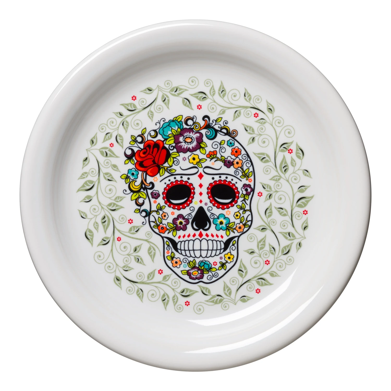 Fiesta Appetizer Plate SKULL AND VINE Sugar 3 Fiesta Appetizer Plate SKULL AND VINE Sugar