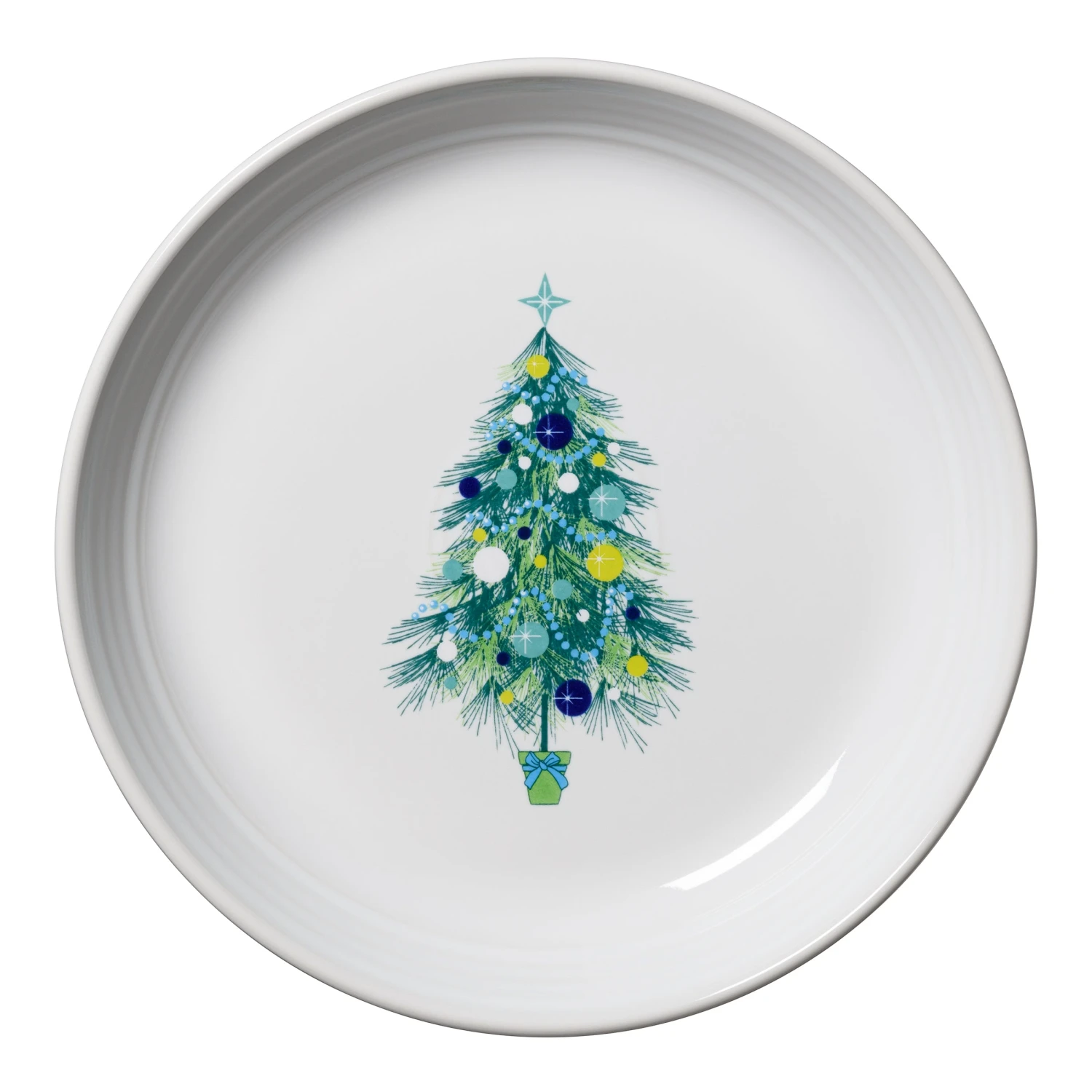 Fiesta Blue Christmas Tree Luncheon Bowl Plate 3 Fiesta Blue Christmas Tree Luncheon Bowl Plate
