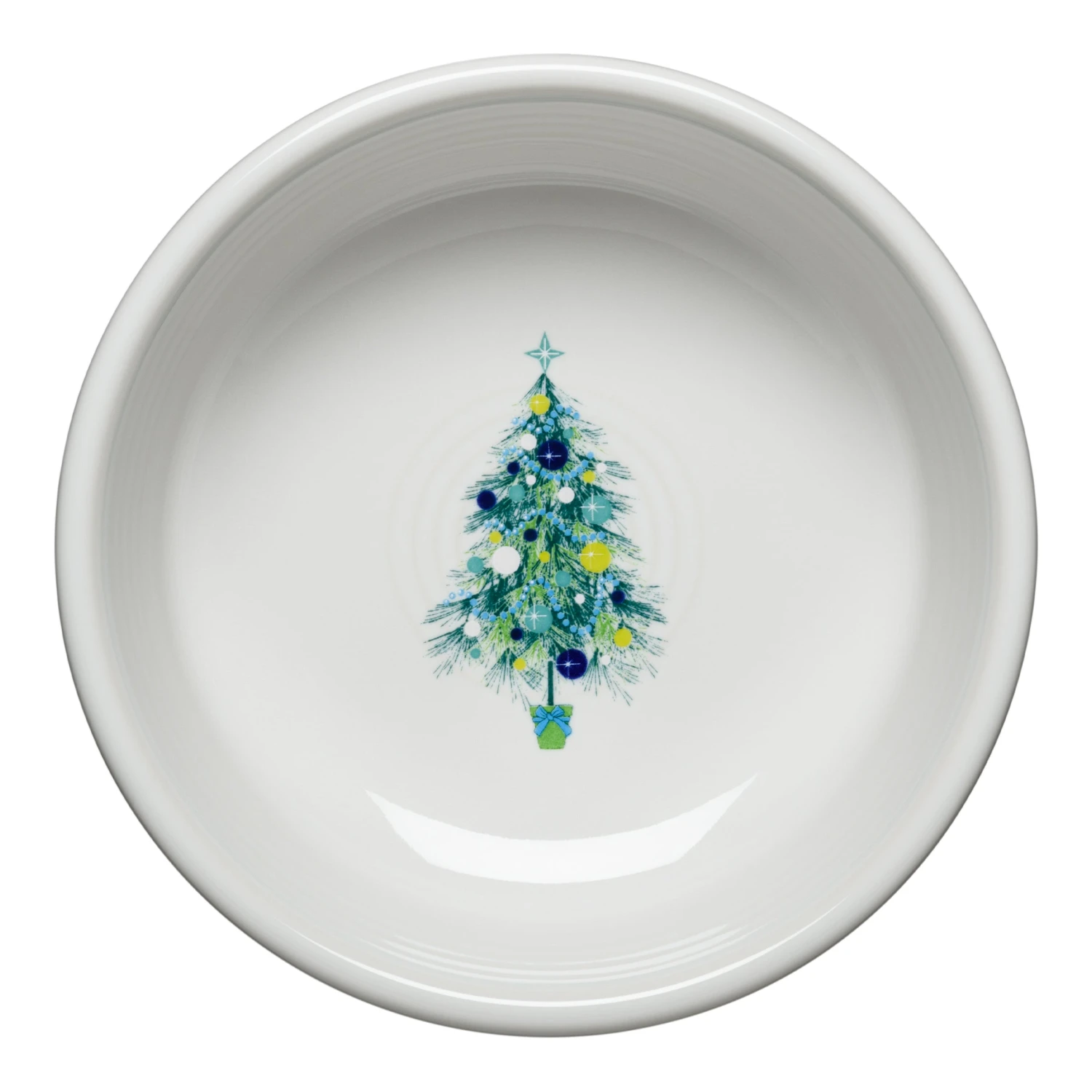 Fiesta Blue Christmas Tree On White Small Bowl 3 Fiesta Blue Christmas Tree On White Small Bowl