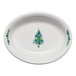 Fiesta Blue Christmas Tree Oval Vegetable Bowl